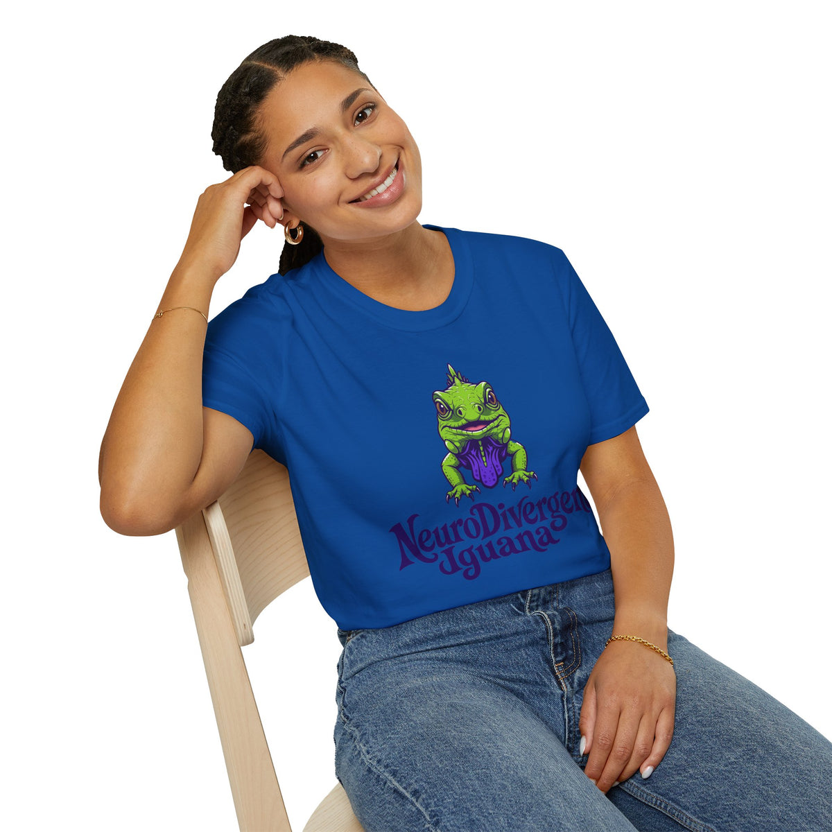 NeuroDivergent Iguana T-Shirt — Green Lizard Graphic Tee