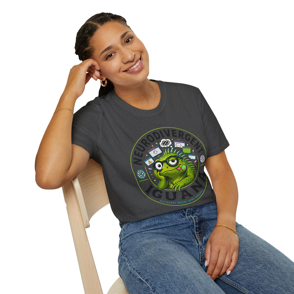 Neurodivergent Iguana T-Shirt — Cute Pride Neurodiversity Tee