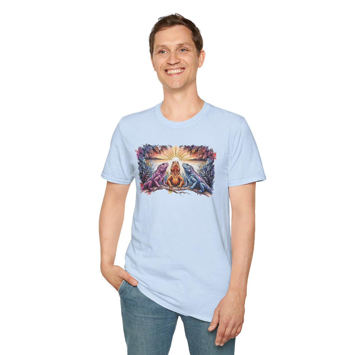 Tres iguanas T-Shirt — Sunrise Tribal Animal Harmony Tee