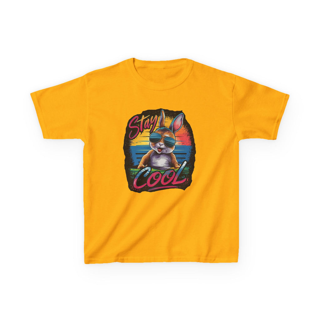 Kids T-Shirt — "Stay Cool" Sunglasses Cat Retro Graphic Tee