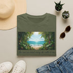 Beachscape T-Shirt — "The sea, an siren's song she calls to me" Scenic Coastal Tee