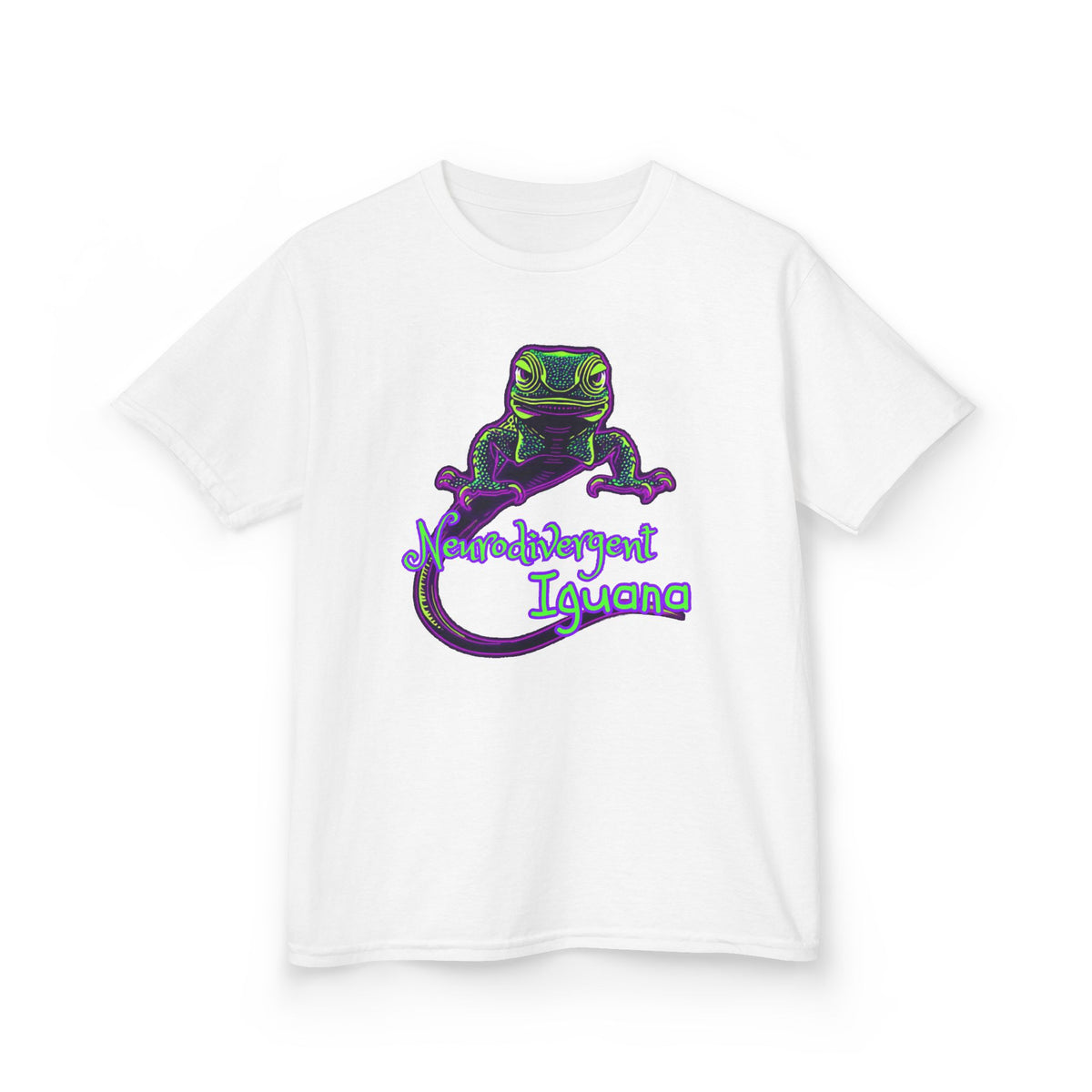 Kids Tee — Neon Chubby Iguana Graphic