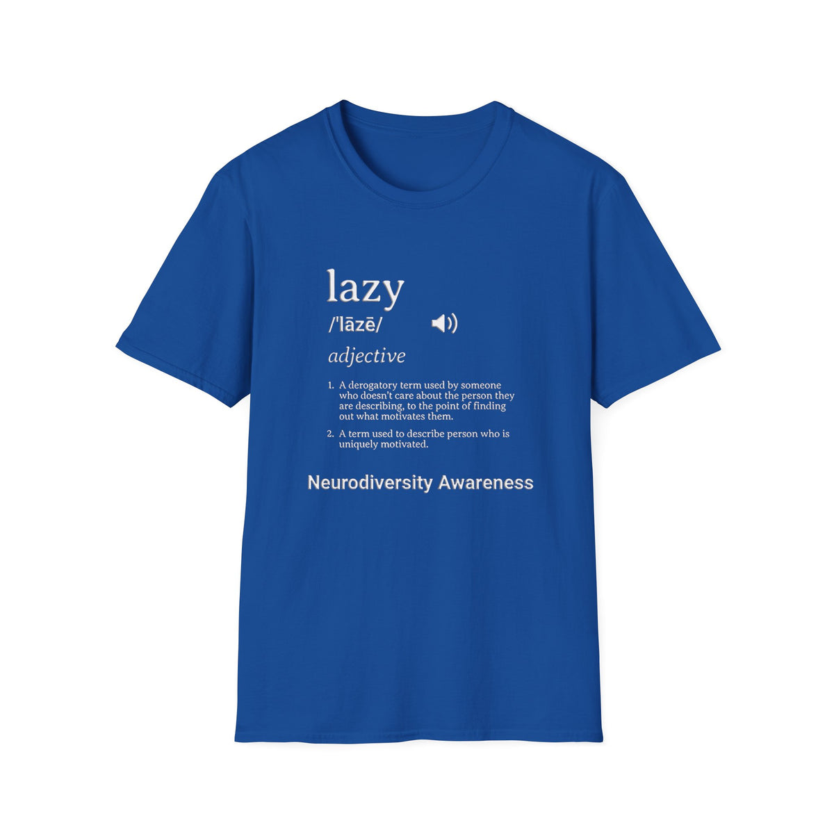Lazy Definition T-Shirt — Funny Minimalist Typography Tee for Relaxed Lifestyle