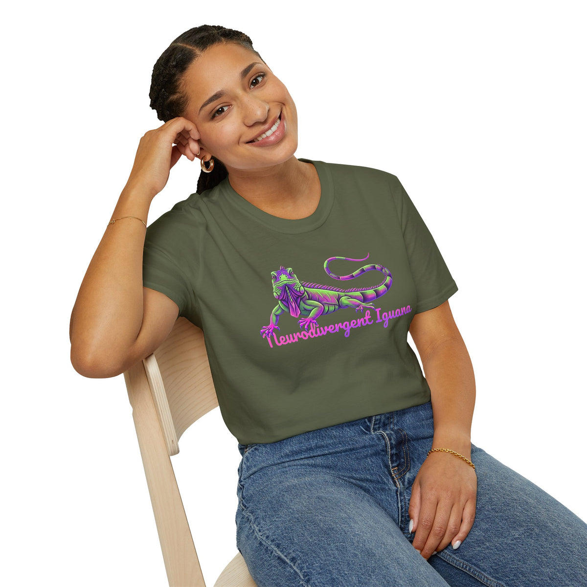 Neurodivergent Iguana T-Shirt — Colorful Pride Lizard Tee