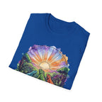 Sunrise Iguanas T-Shirt — Colorful Mountain Sunrise with Forest Trail
