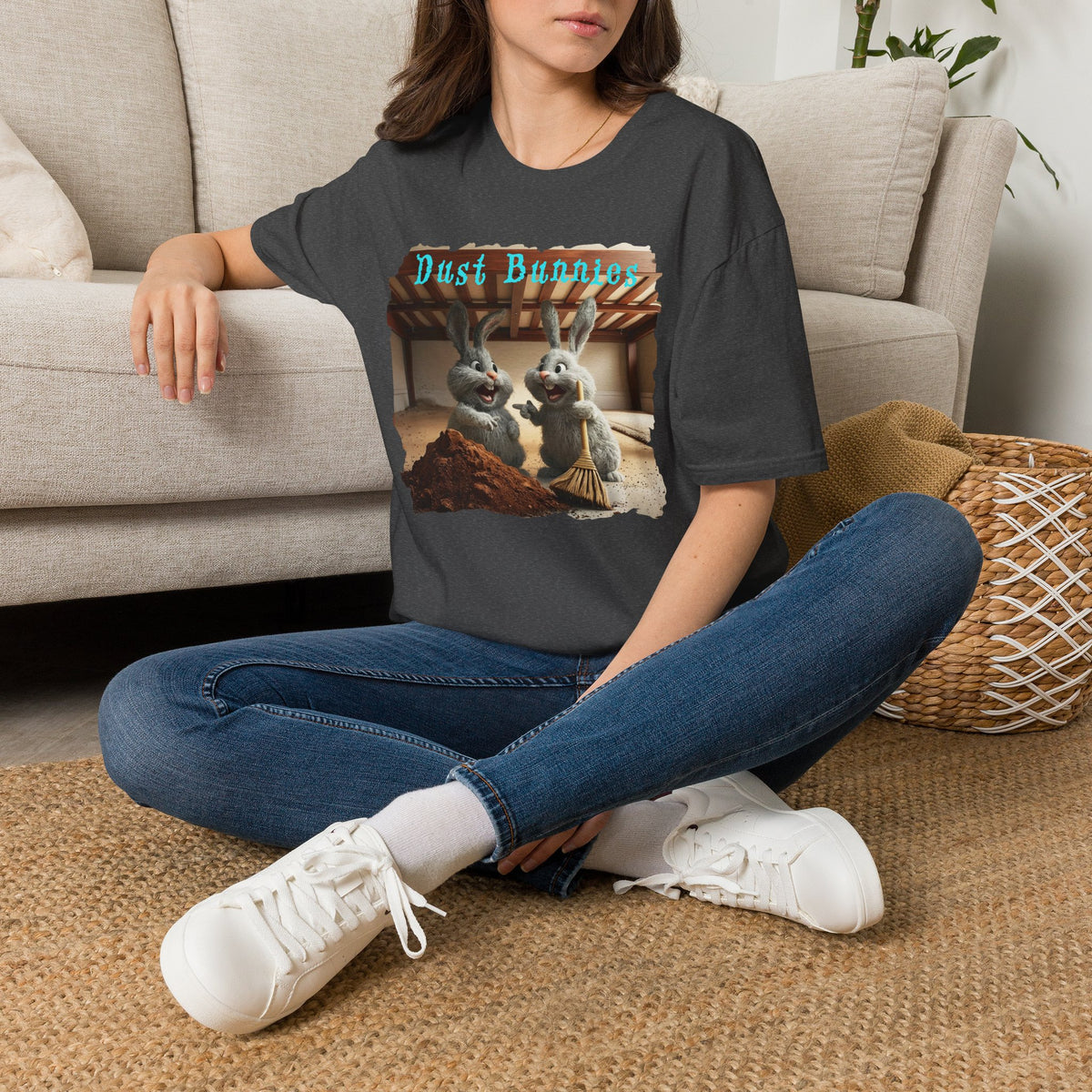 Dust Bunnies T-Shirt — Cute Bunny Cartoon Graphic Tee