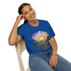 Sunrise Iguanas T-Shirt — Colorful Mountain Sunrise with Forest Trail