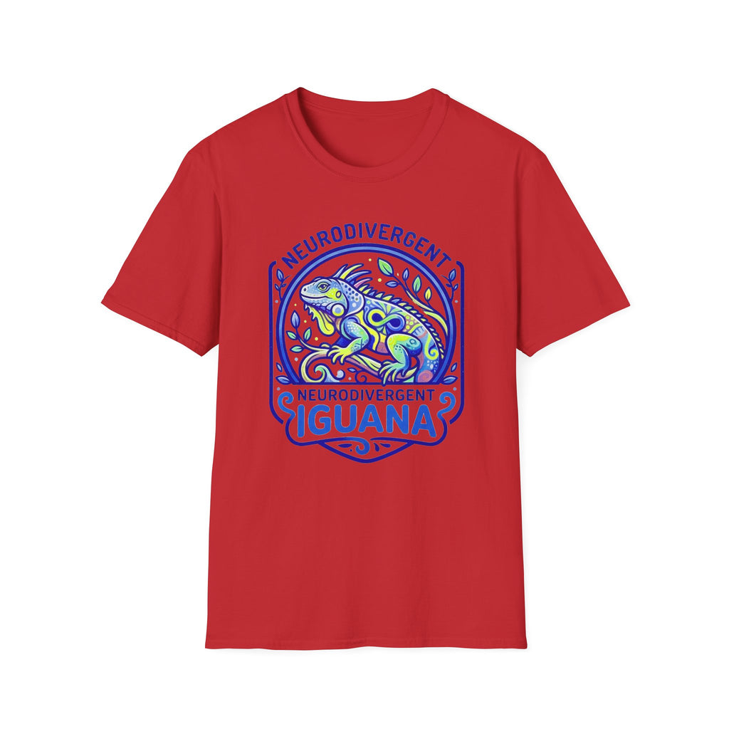 Neurodivergent Iguana T-Shirt — Colorful Pride Design for Neurodiversity Awareness