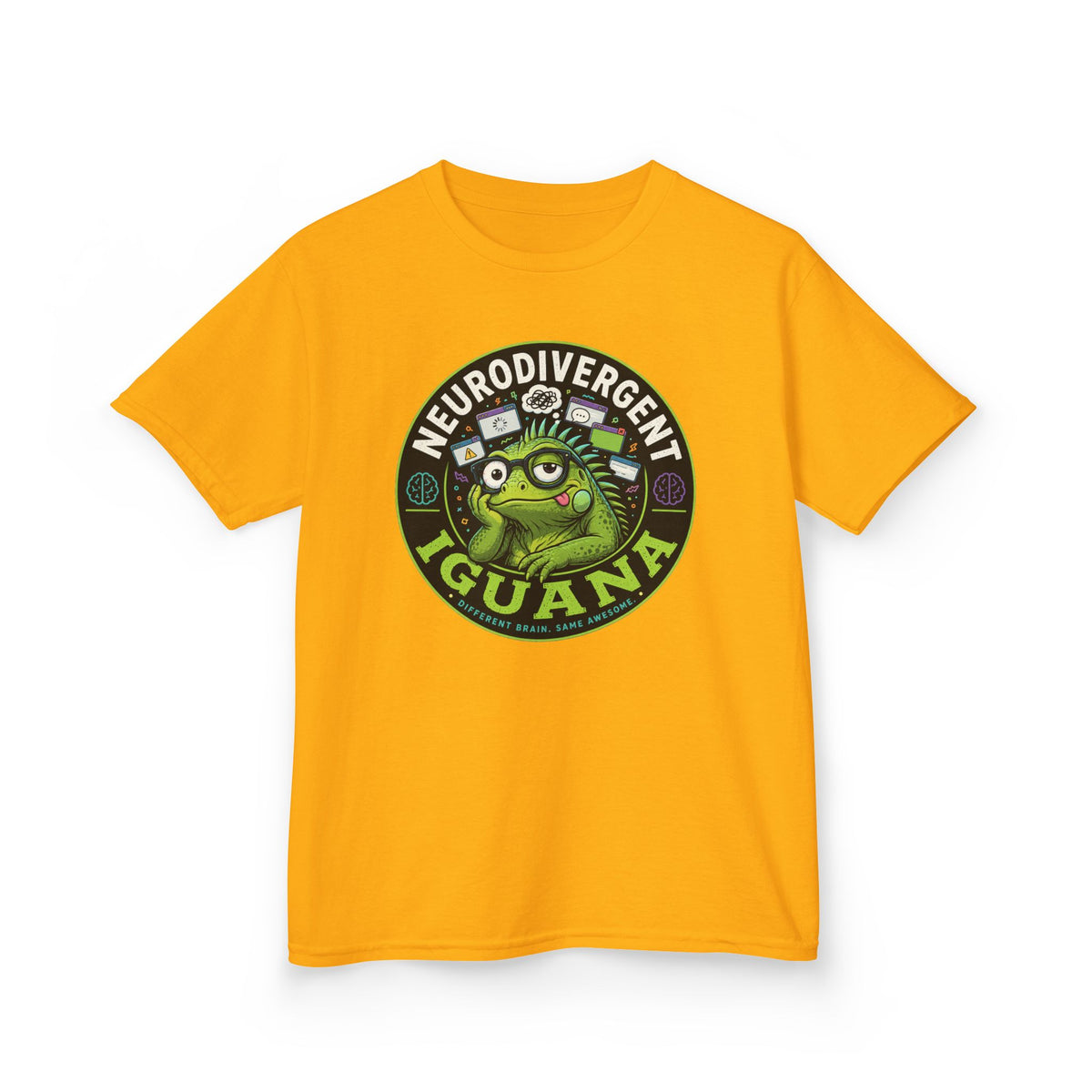 Kids T‑Shirt — "Neurodivergent Iguana" Graphic Tee