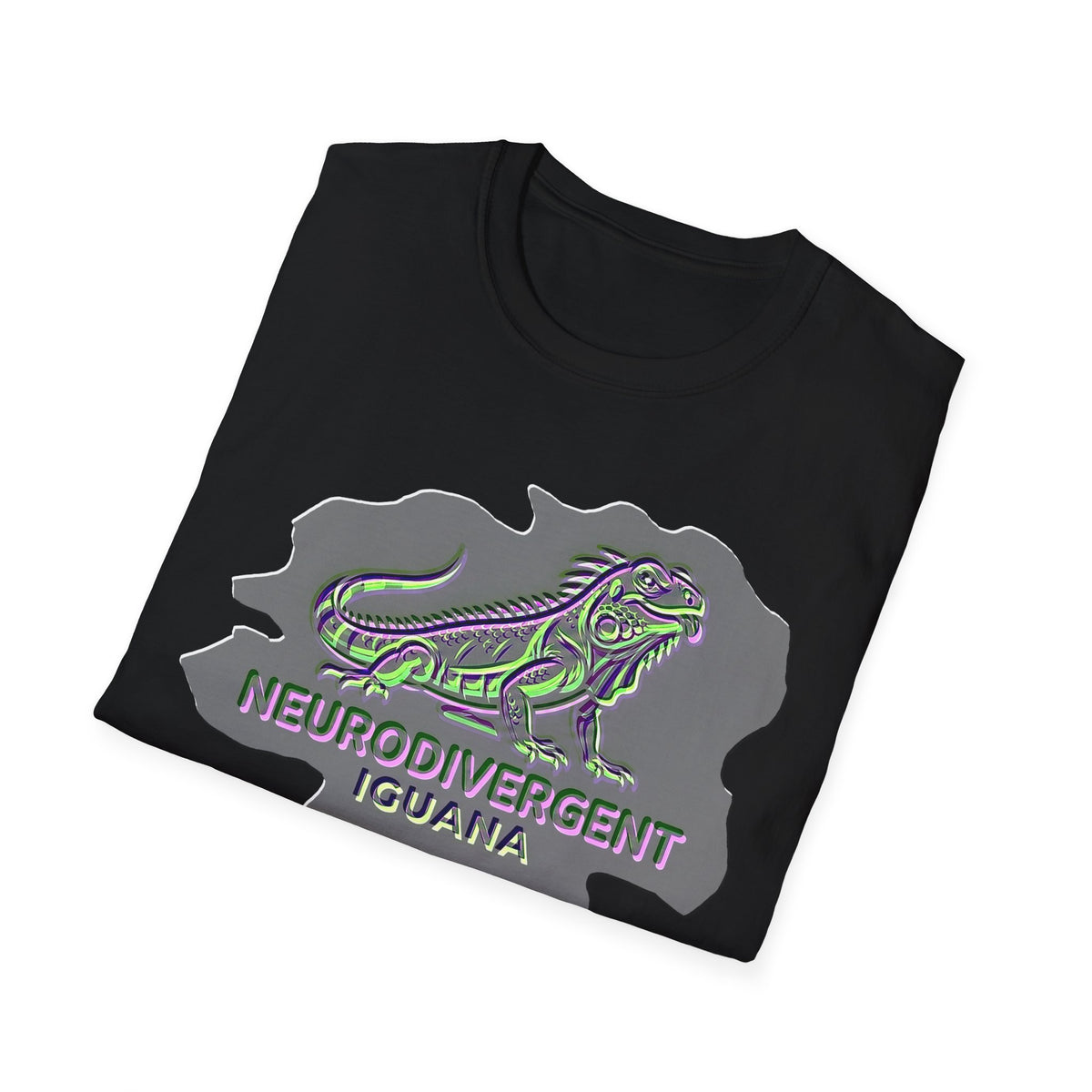 Neurodivergent Iguana T-Shirt — Colorful Pride lizard design