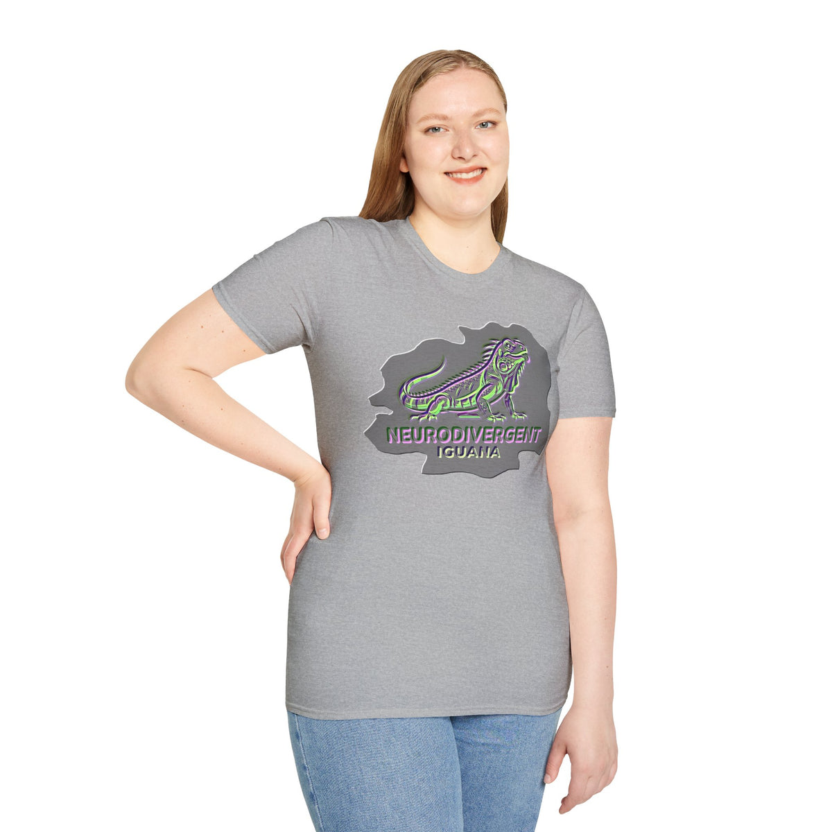 Neurodivergent Iguana T-Shirt — Colorful Pride lizard design