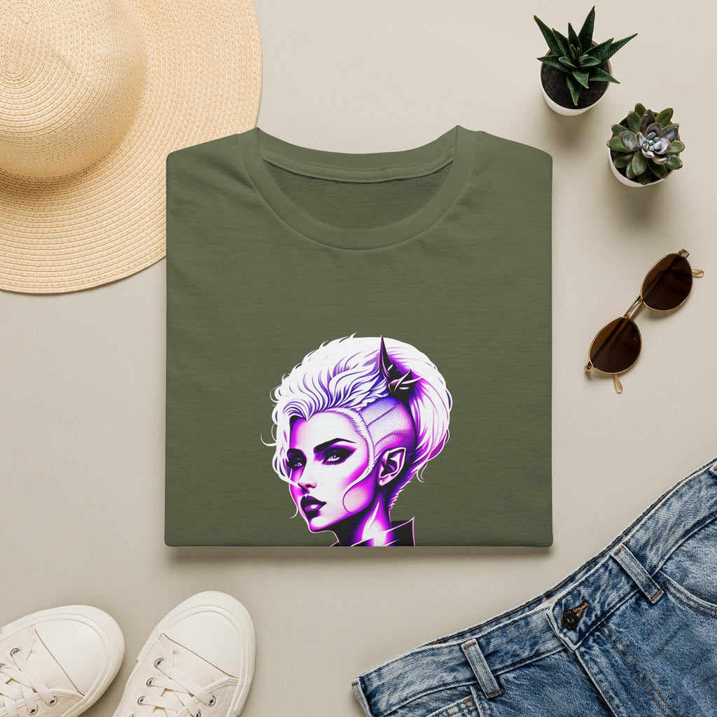 Violet Elven Woman Portrait T-Shirt