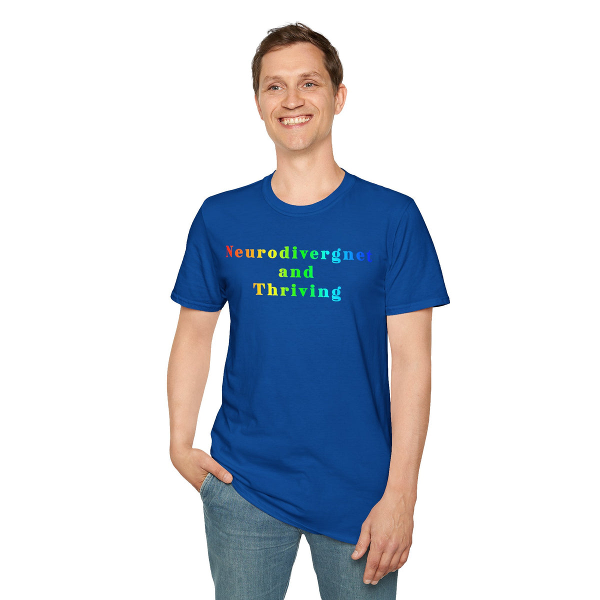Neurodivergent and Thriving T-Shirt – Rainbow Pride Neurodiversity Tee