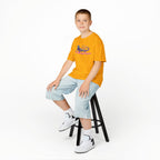 Kids Tee — Neon Green & Purple Iguana Graphic “Fluorescent Iguana”