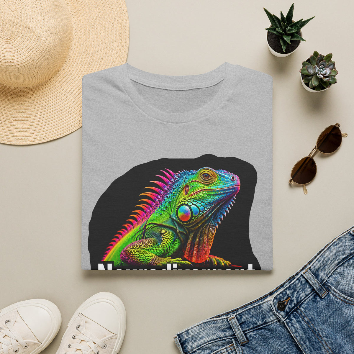 Neurodivergent Iguana T-Shirt — Colorful Rainbow Iguana Tee