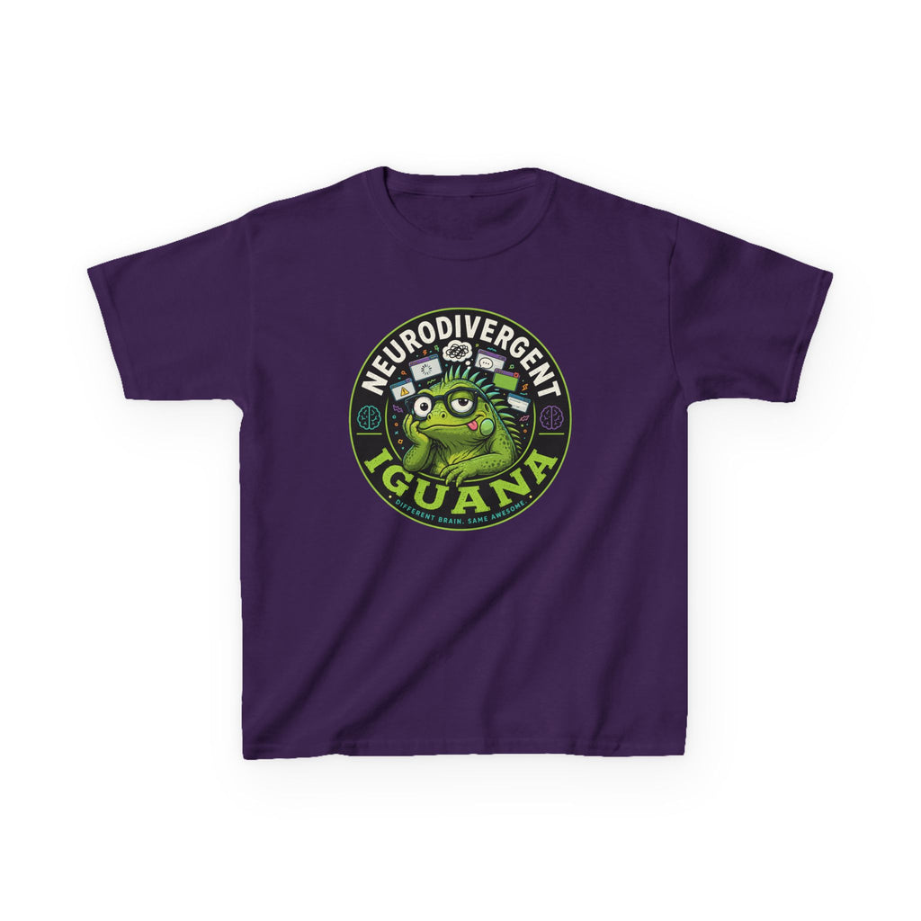 Kids T‑Shirt — "Neurodivergent Iguana" Graphic Tee