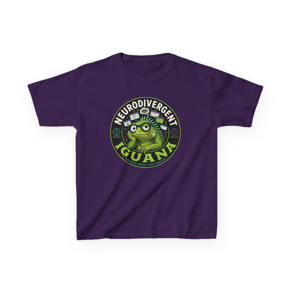 Kids T‑Shirt — "Neurodivergent Iguana" Graphic Tee