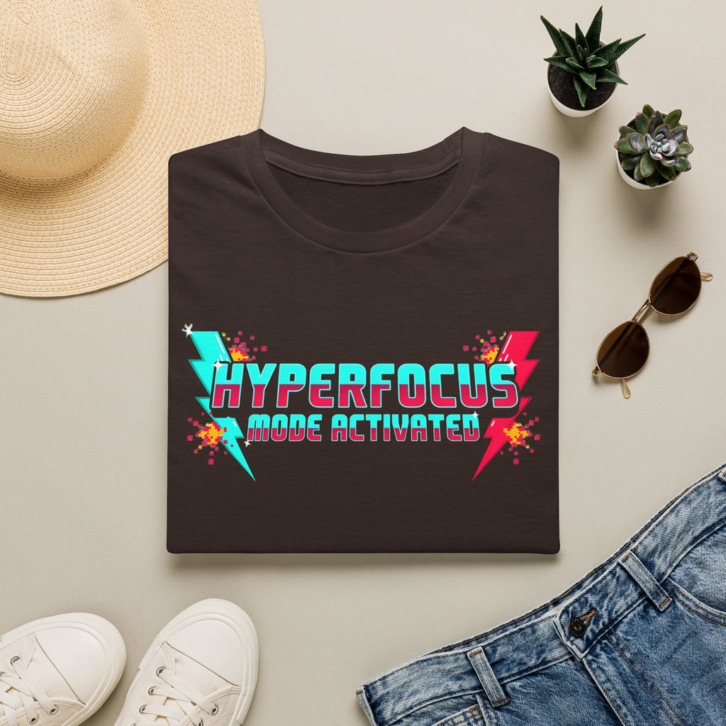 Hyperfocus Mode Activated T-Shirt — Retro Lightning Gamer Focus Tee
