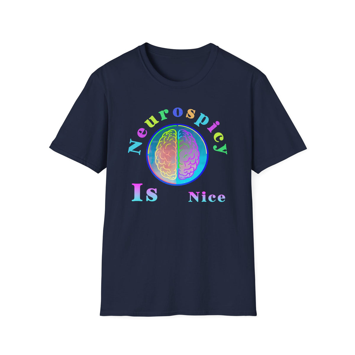Neurospicy Rainbow Brain T‑Shirt — Colorful Science Apparel
