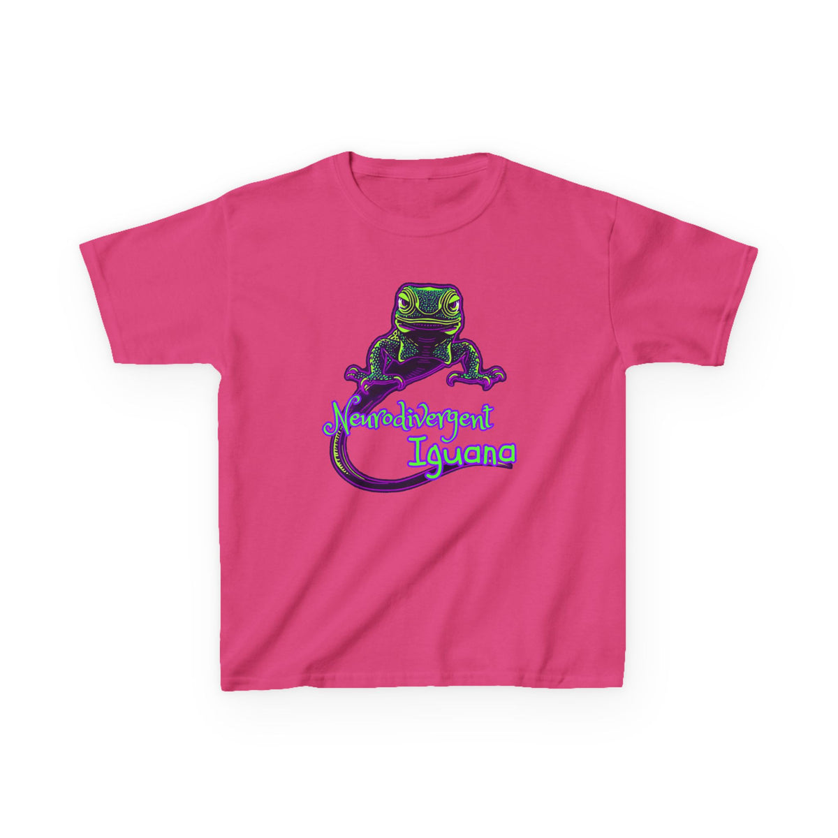 Kids Tee — Neon Chubby Iguana Graphic