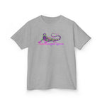 Kids Tee — Neon Green & Purple Iguana Graphic “Fluorescent Iguana”