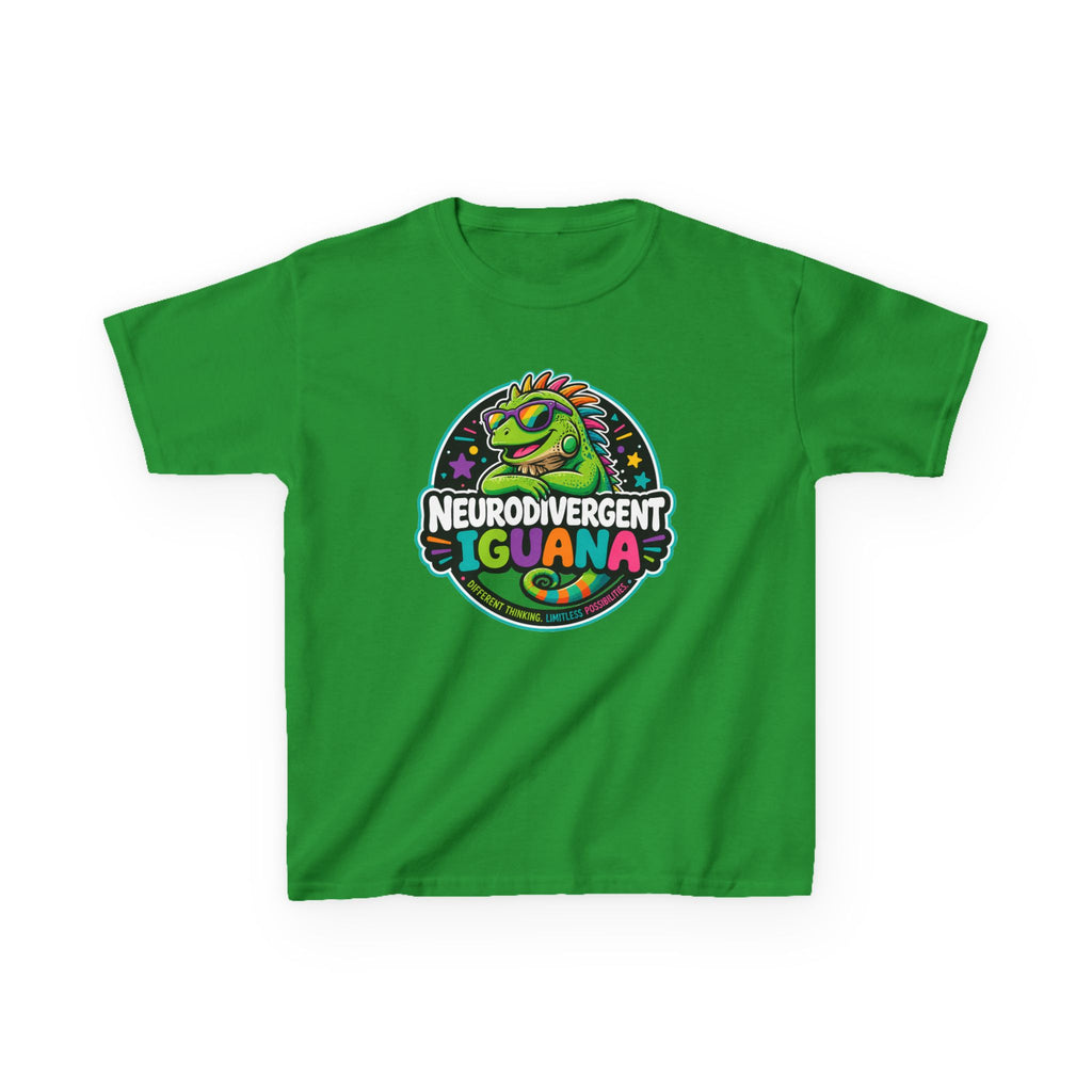Kids T‑Shirt — "Neurodivergent Iguana" Colorful Pride Tee