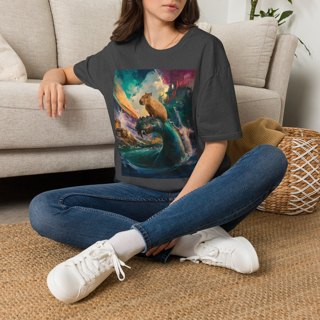 Capybara & Serpent Fantasy T-Shirt — Whimsical Nature Art Tee