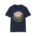 Sunrise Iguanas T-Shirt — Colorful Mountain Sunrise with Forest Trail