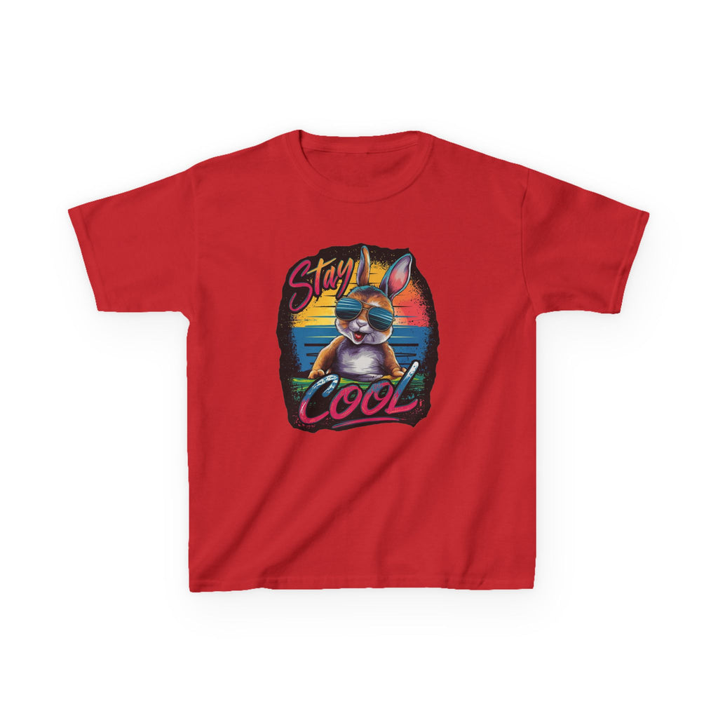 Kids T-Shirt — "Stay Cool" Sunglasses Cat Retro Graphic Tee