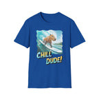Capybara Surfing T‑Shirt — "Chill Dude!" Beach Vibe Tee