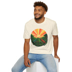 Sunrise Jungle T-Shirt — Tropical Iguana Sunset Graphic Tee
