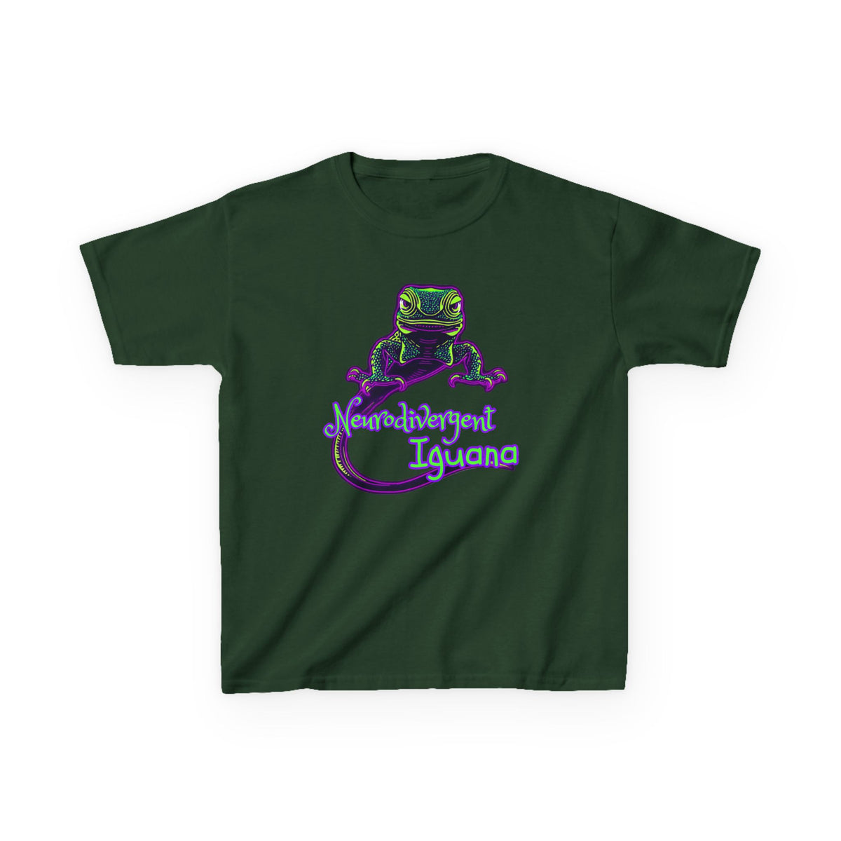 Kids Tee — Neon Chubby Iguana Graphic