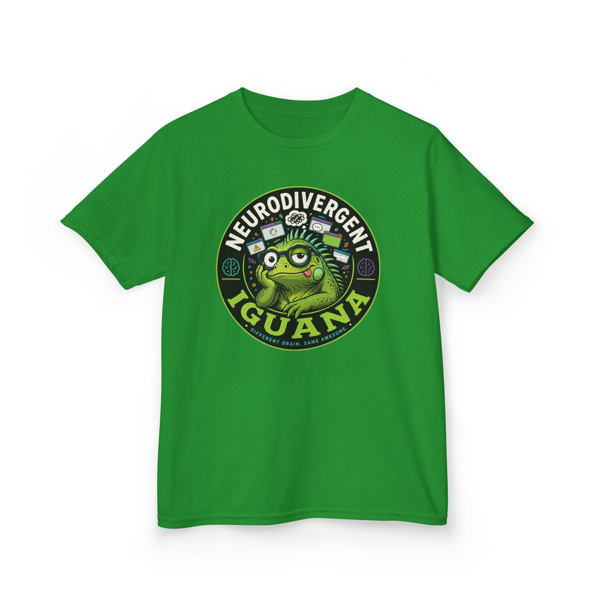 Kids T‑Shirt — "Neurodivergent Iguana" Graphic Tee