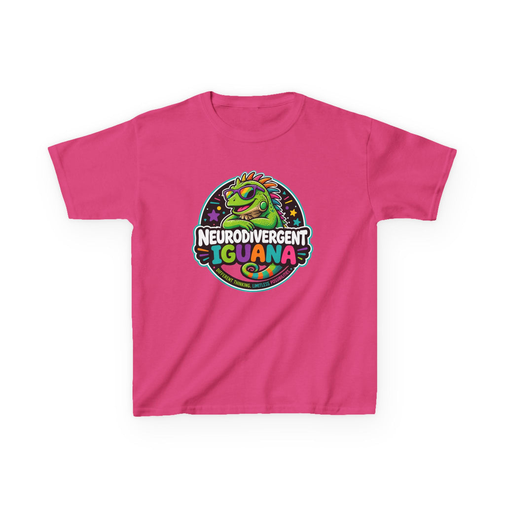 Kids T‑Shirt — "Neurodivergent Iguana" Colorful Pride Tee