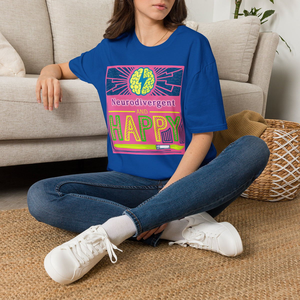 Neurodivergent and Happy T-Shirt — Bright Retro Pride Tee for Neurodiversity Awareness