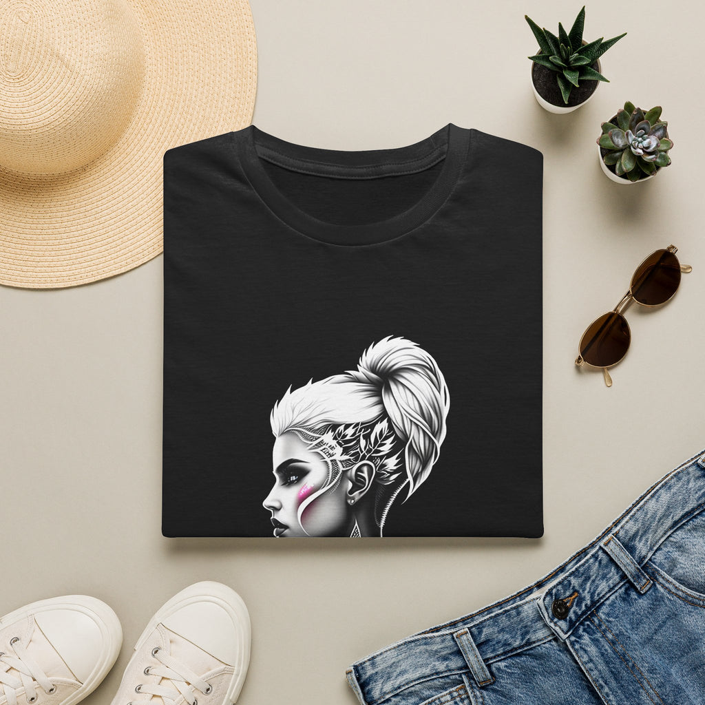 Women’s Portrait Tee — Artistic Side Profile Face Graphic T-Shirt