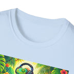 Autism Awareness T-Shirt — 'I Love Music, I Hear Headphones' Floral Design