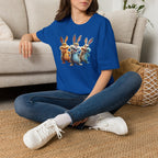 Funny Cartoon Bunnies T-Shirt — Three Playful Rabbits Graphic Tee