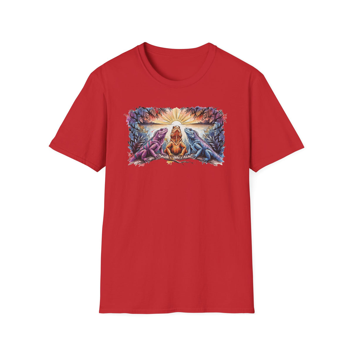 Tres iguanas T-Shirt — Sunrise Tribal Animal Harmony Tee