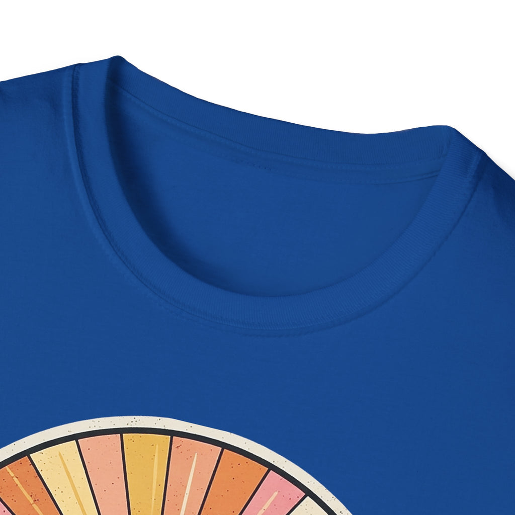 Sunrise Jungle T-Shirt — Retro Tropical Sunset Graphic Tee