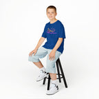Kids Tee — Neon Green & Purple Iguana Graphic “Fluorescent Iguana”