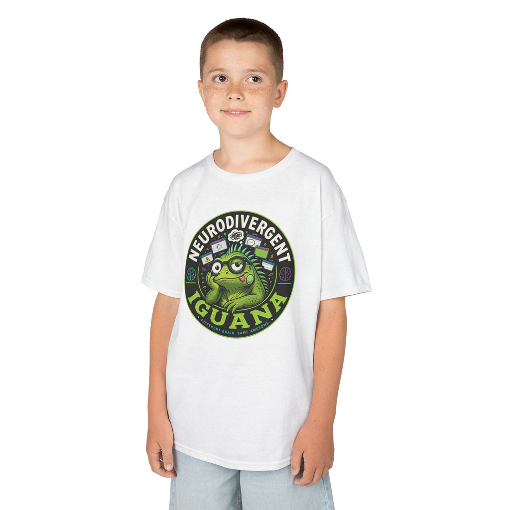 Kids T‑Shirt — "Neurodivergent Iguana" Graphic Tee