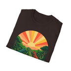 Sunrise Jungle T-Shirt — Tropical Iguana Sunset Graphic Tee