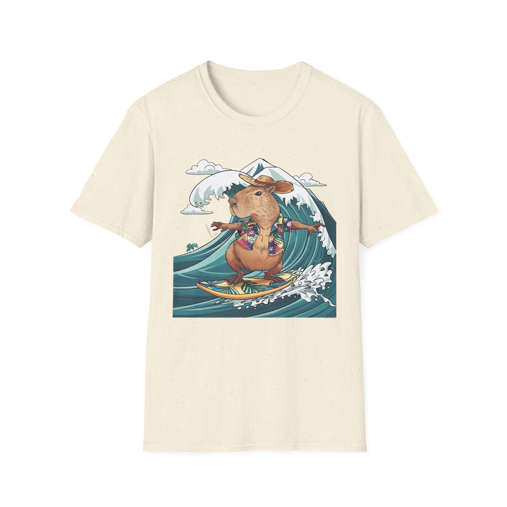 Capybara Surfing T-Shirt — Tropical Hawaiian Capybara Graphic Tee