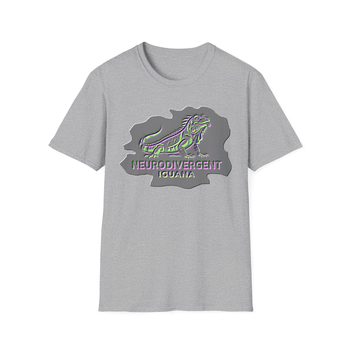 Neurodivergent Iguana T-Shirt — Colorful Pride lizard design