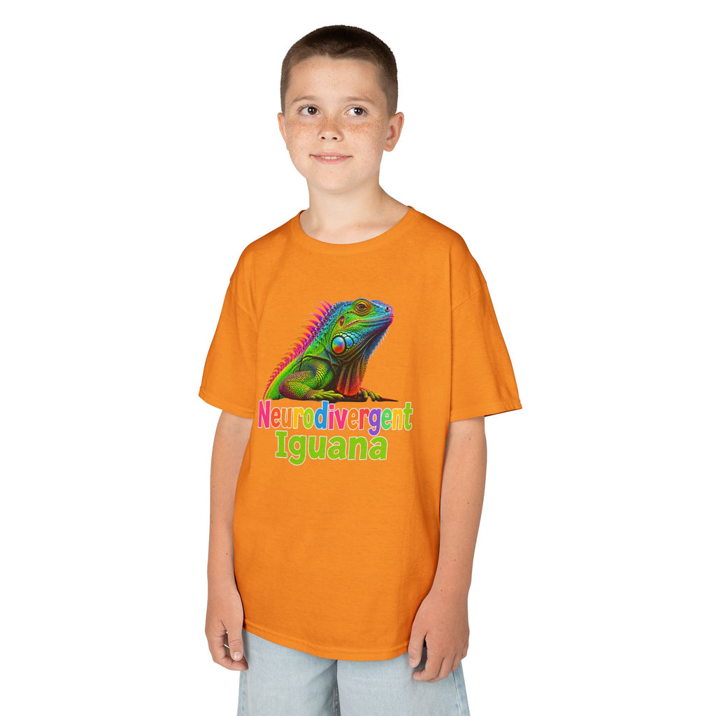 Kids T‑Shirt — Colorful "Neurodivergent Iguana" Graphic Tee