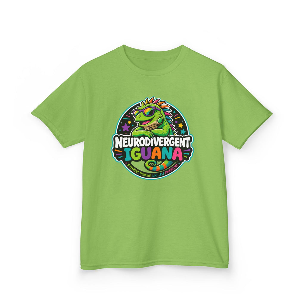 Kids T‑Shirt — "Neurodivergent Iguana" Colorful Pride Tee