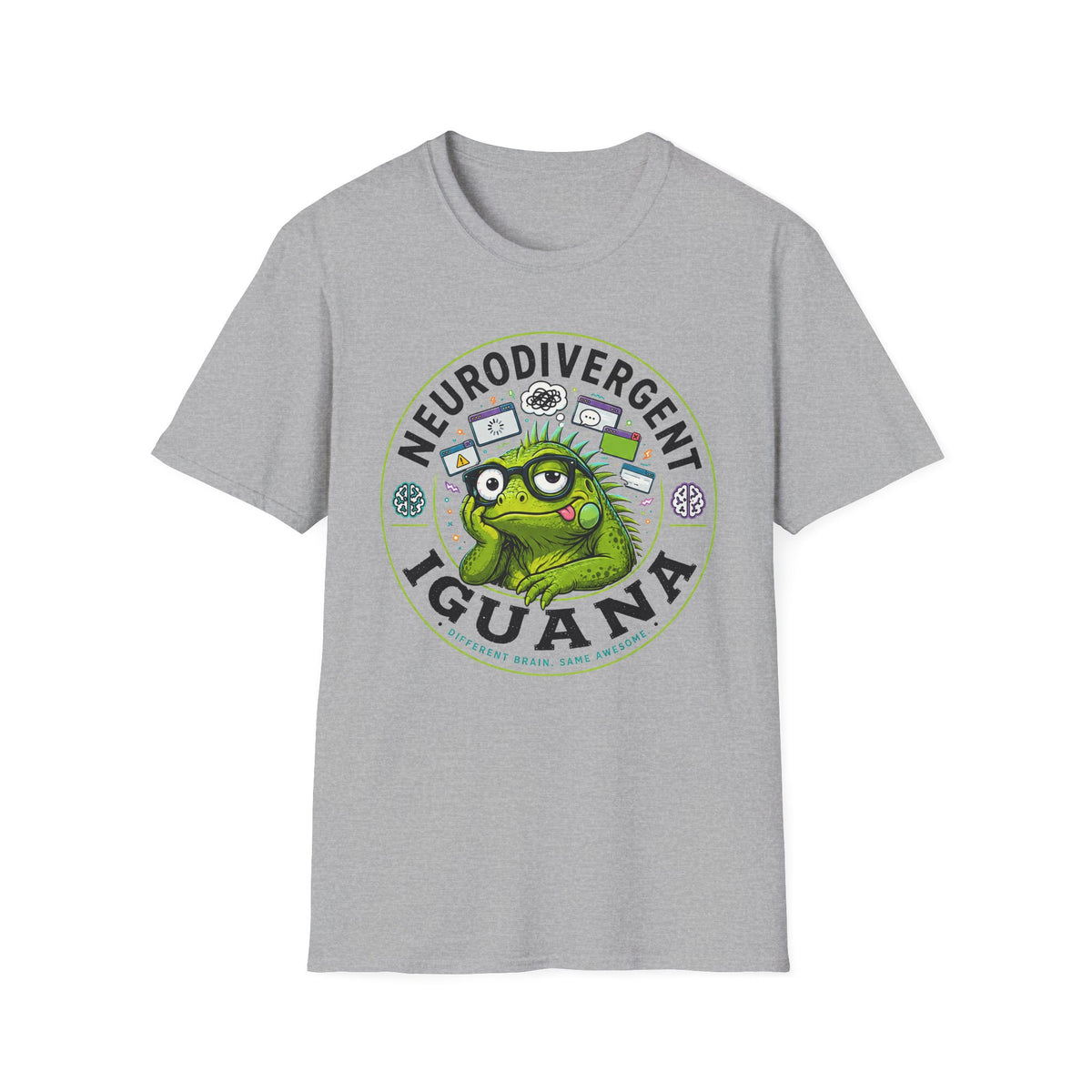 Neurodivergent Iguana T-Shirt — Cute Pride Neurodiversity Tee