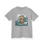 Kids Surfing Bear Graphic Tee — Cute Adventure Whale-Wave Design