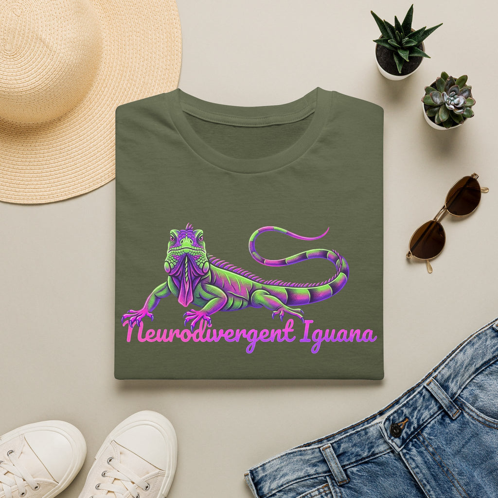 Neurodivergent Iguana T-Shirt — Colorful Pride Lizard Tee